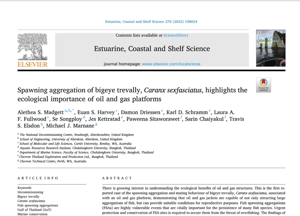 Publication in Estuarine, Coastal and Shelf Science